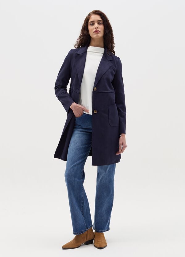 Ovs Giacca lunga scamosciata con bottoni