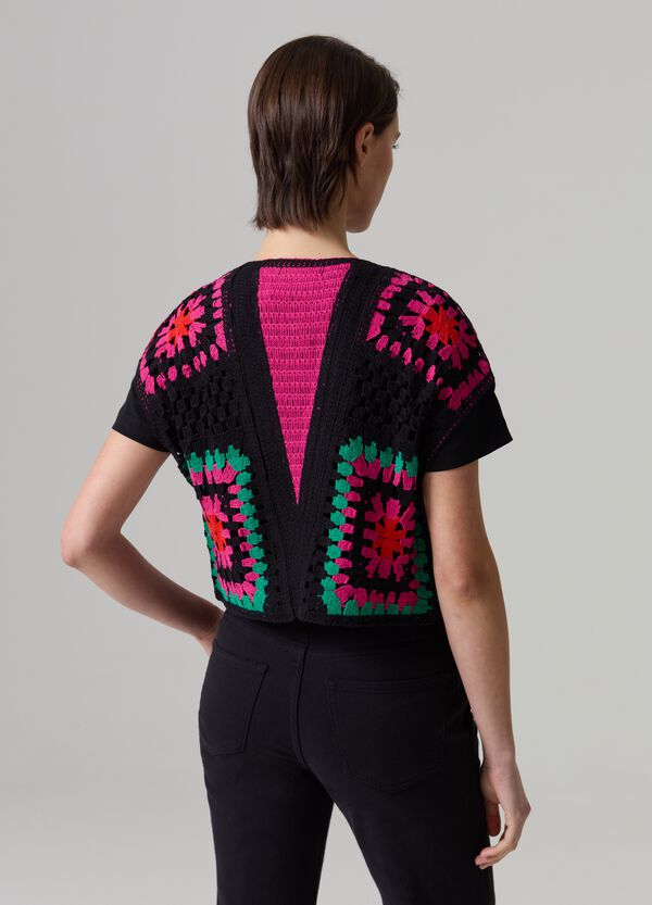 Ovs Gilet Aperto Crochet Multicolor