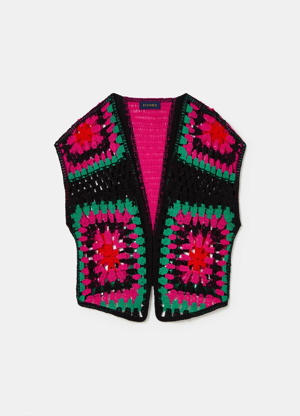 Ovs Gilet Aperto Crochet Multicolor