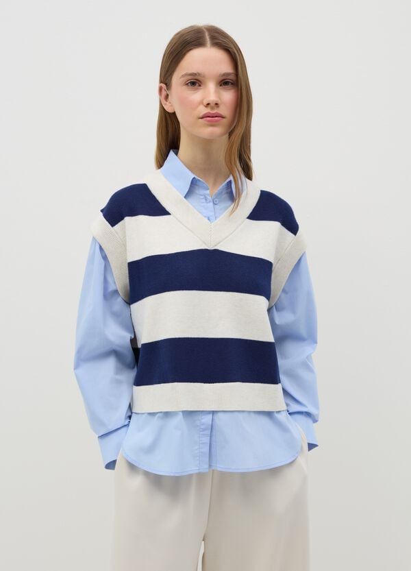 Ovs Gilet Chiuso A Righe