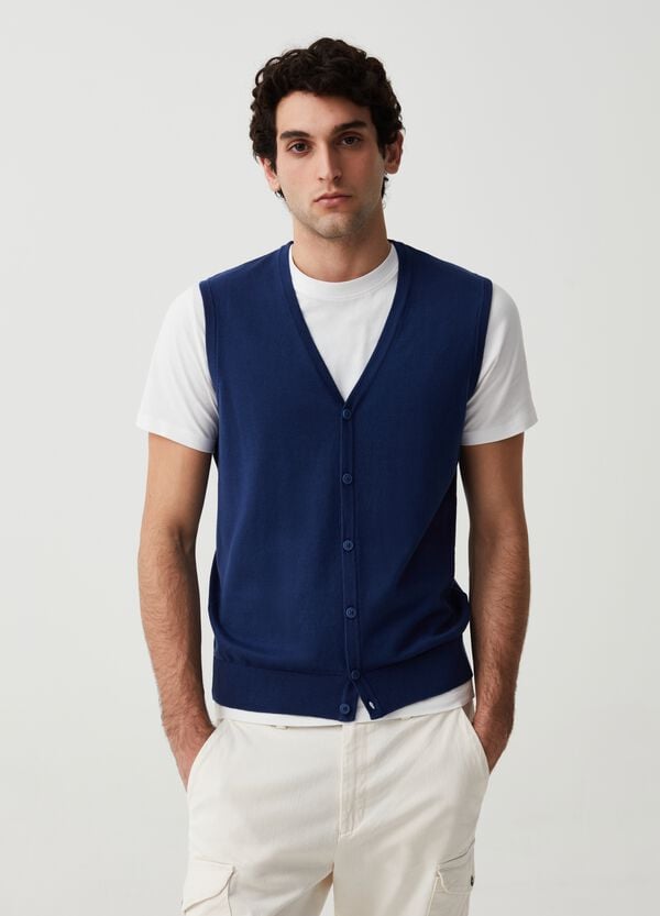 Ovs Gilet Con Scollo A V E Bottoni