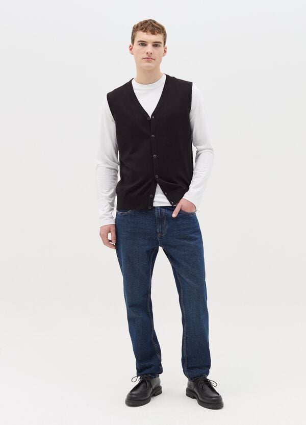 Ovs Gilet Con Scollo A V E Bottoni