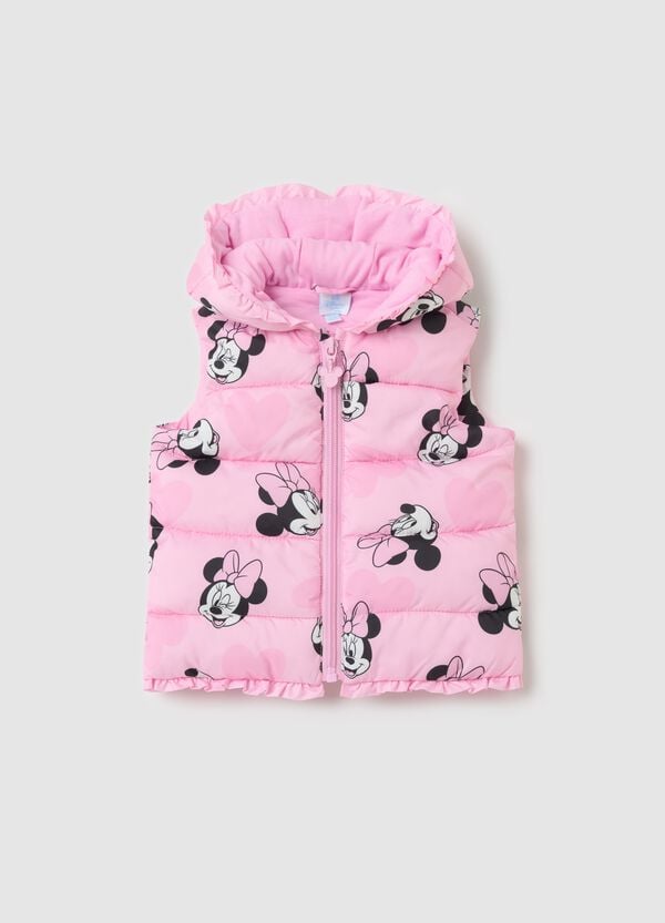 Ovs Gilet imbottito con cappuccio stampa Minnie