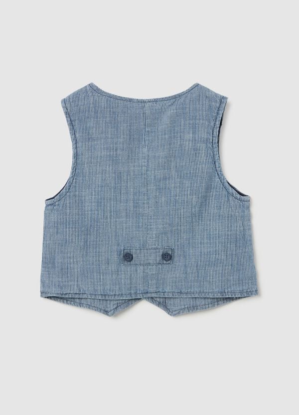 Ovs Gilet In Cotone Con Fantasia A Righe Sottili