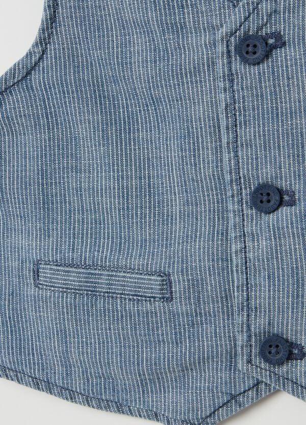 Ovs Gilet In Cotone Con Fantasia A Righe Sottili