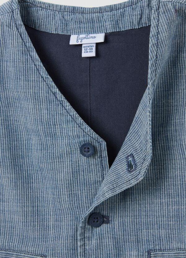Ovs Gilet In Cotone Con Fantasia A Righe Sottili