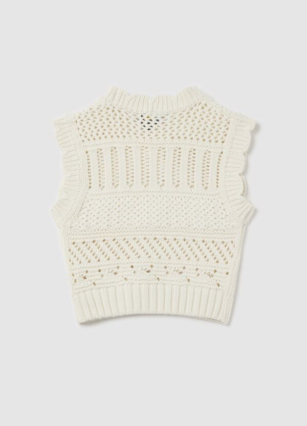 Ovs Gilet In Cotone Con Lavorazione Traforata