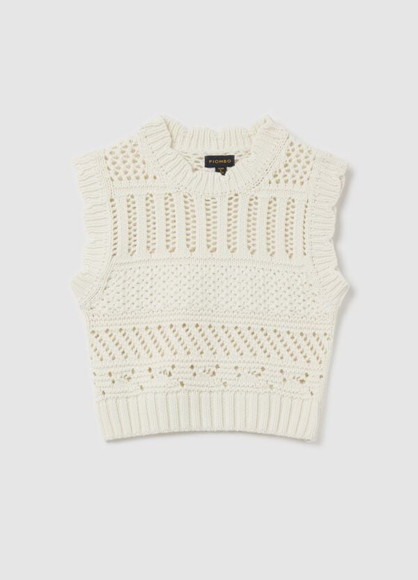 Ovs Gilet in cotone con lavorazione traforata