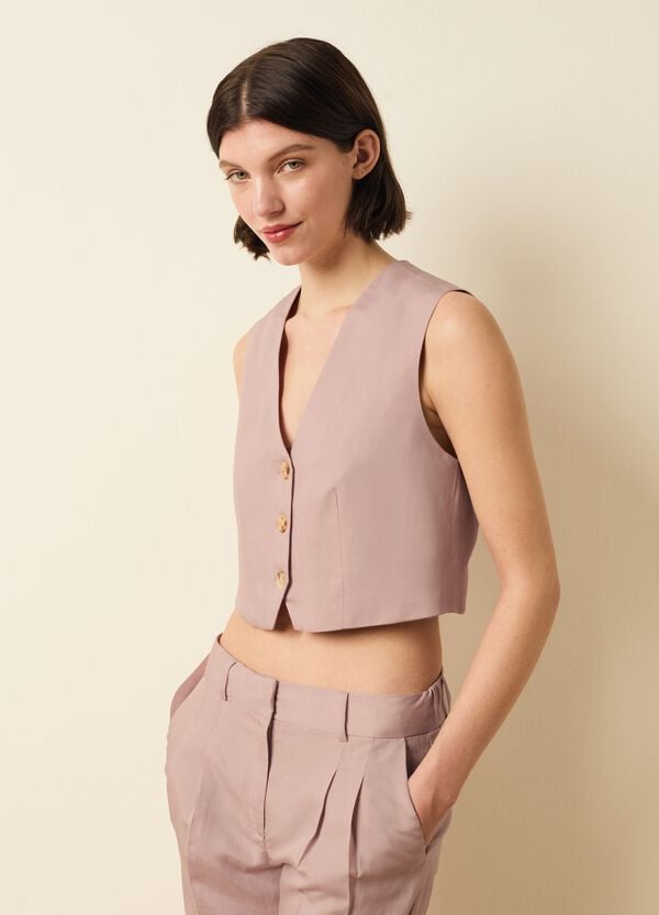 Ovs Gilet In Lyocell E Lino