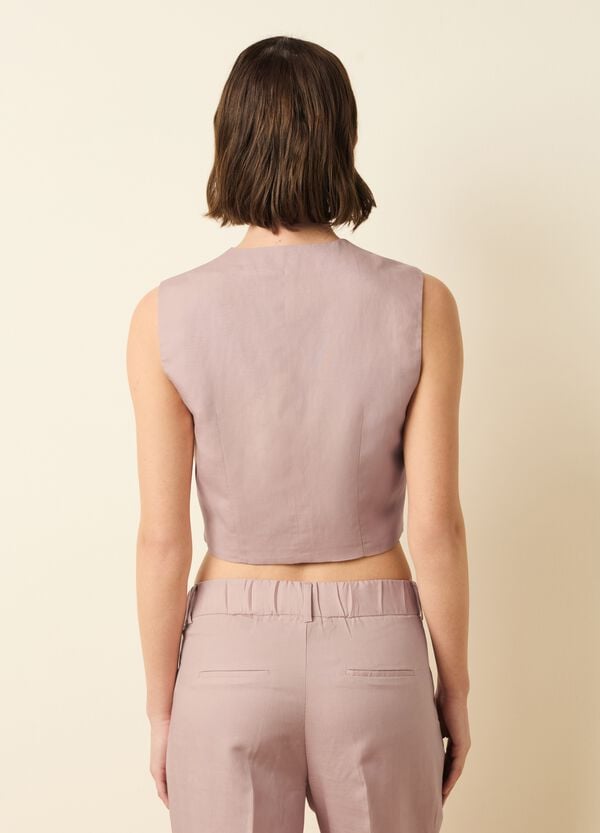 Ovs Gilet In Lyocell E Lino