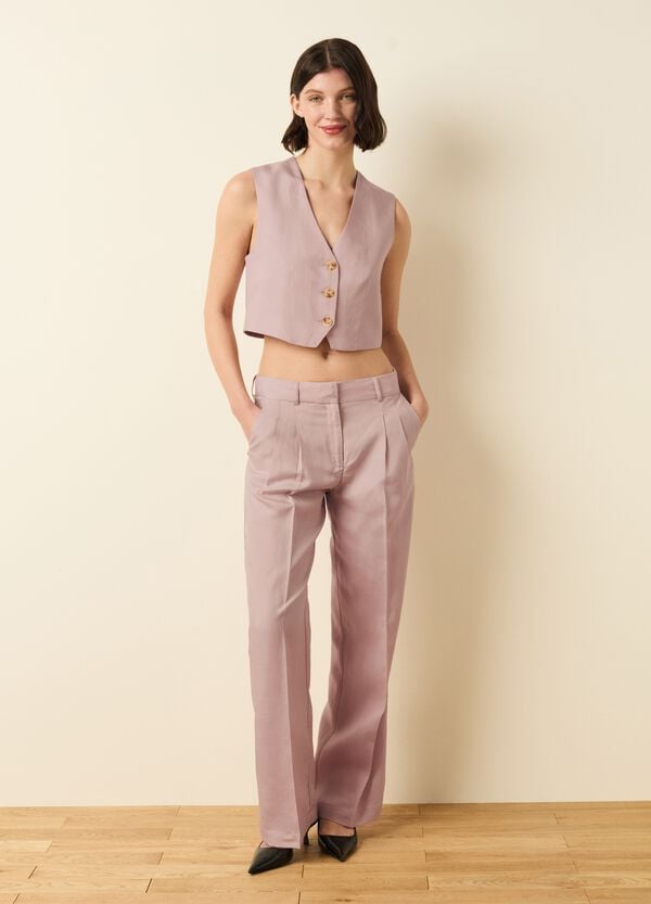 Ovs Gilet in Lyocell e lino