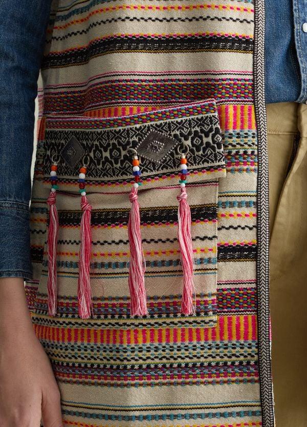 Ovs Gilet Lungo Aperto Fantasia Etnica