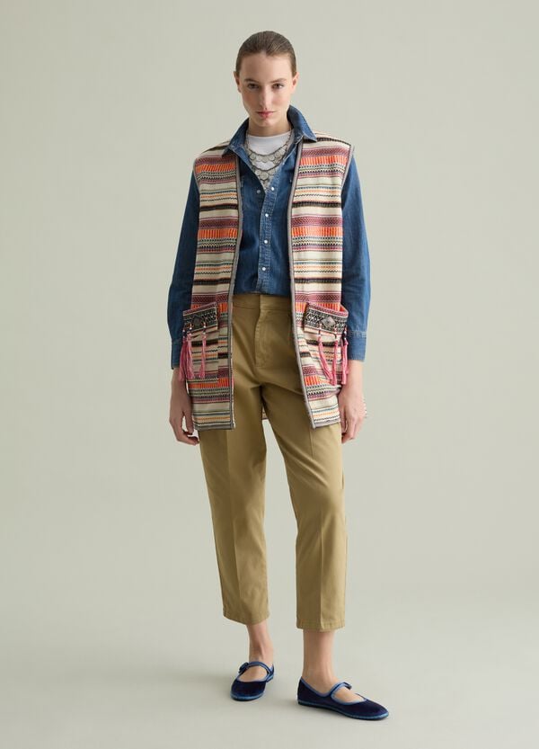 Ovs Gilet lungo aperto fantasia etnica