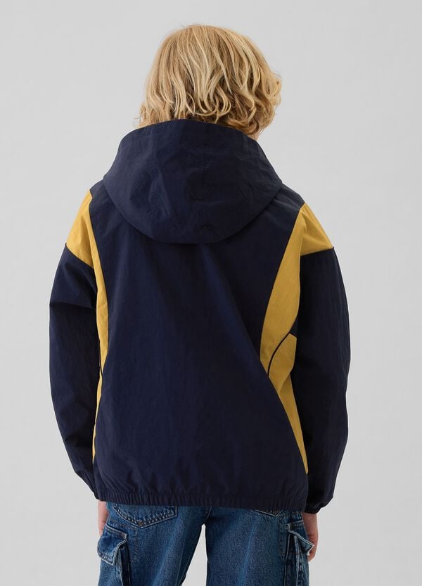Ovs Giubbotto Mezza Zip Con Cappuccio E Logo