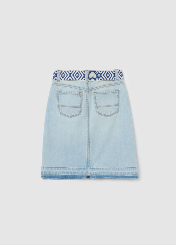 Ovs Gonna In Denim Con Cintura Etnica In Corda