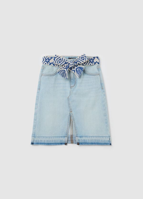 Ovs Gonna in denim con cintura etnica in corda