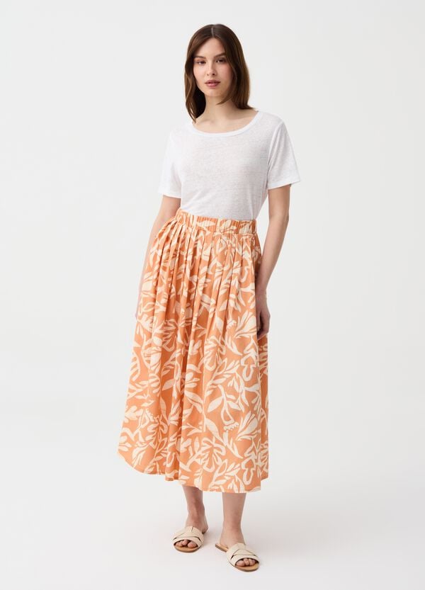 Ovs Gonna lunga a ruota plisse stampata