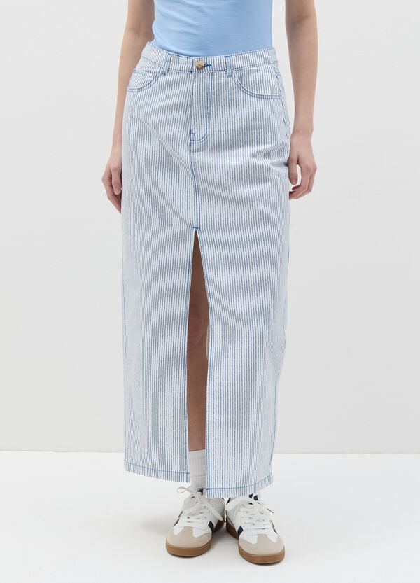 Ovs Gonna Midi A Righe Con Spacco