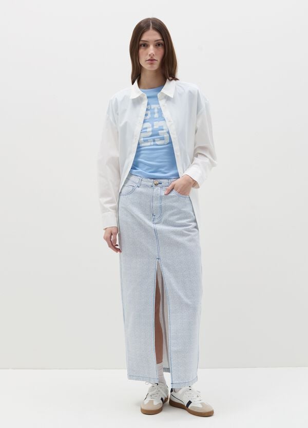 Ovs Gonna midi a righe con spacco