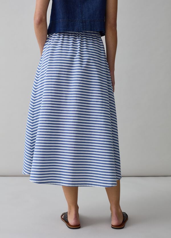 Ovs Gonna Midi A Ruota Con Stampa A Righe