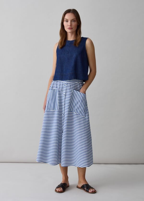 Ovs Gonna midi a ruota con stampa a righe