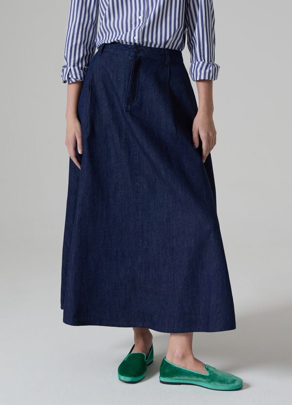 Ovs Gonna Midi A Ruota In Denim