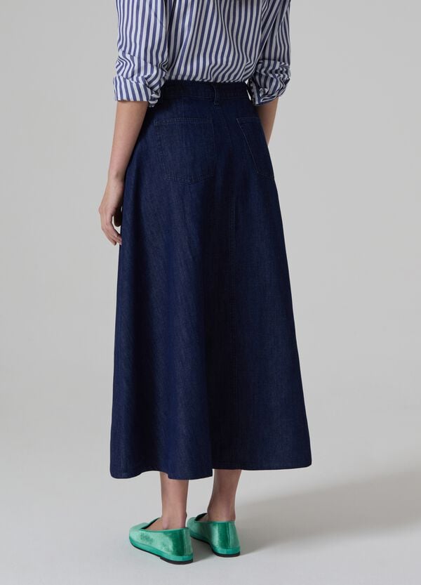 Ovs Gonna Midi A Ruota In Denim