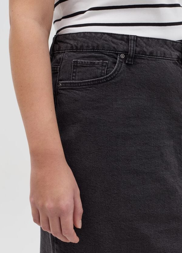 Ovs Gonna Midi A Tubo In Denim Curvy