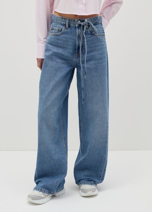 Ovs Jeans A Gamba Larga Con Cintura Sottile