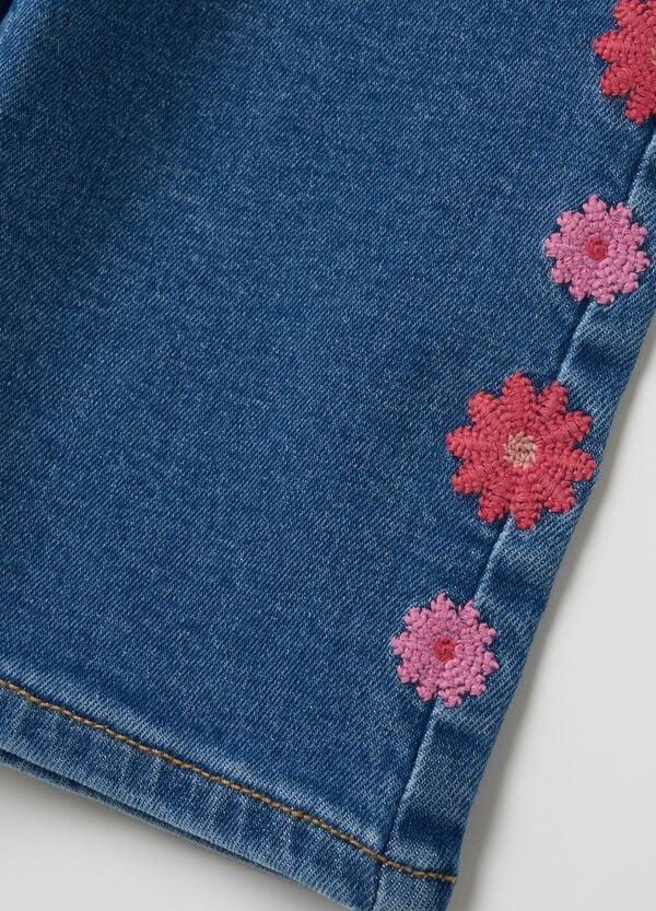 Ovs Jeans A Gamba Larga Con Ricamo Fiori