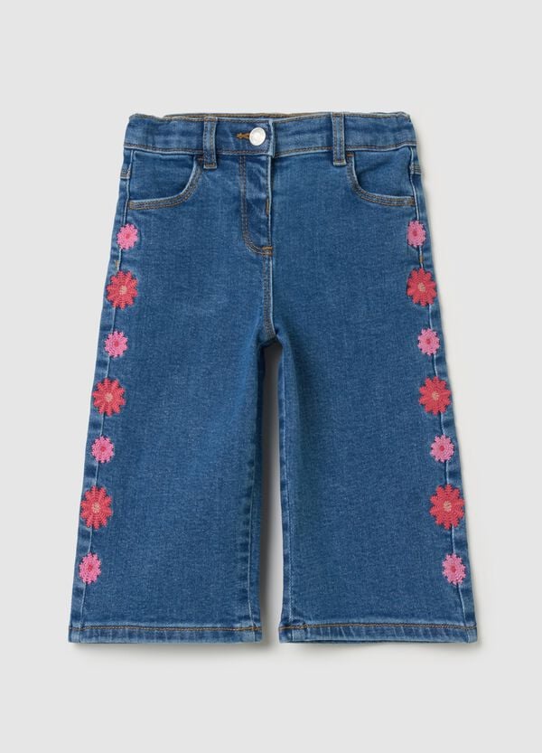 Ovs Jeans a gamba larga con ricamo fiori