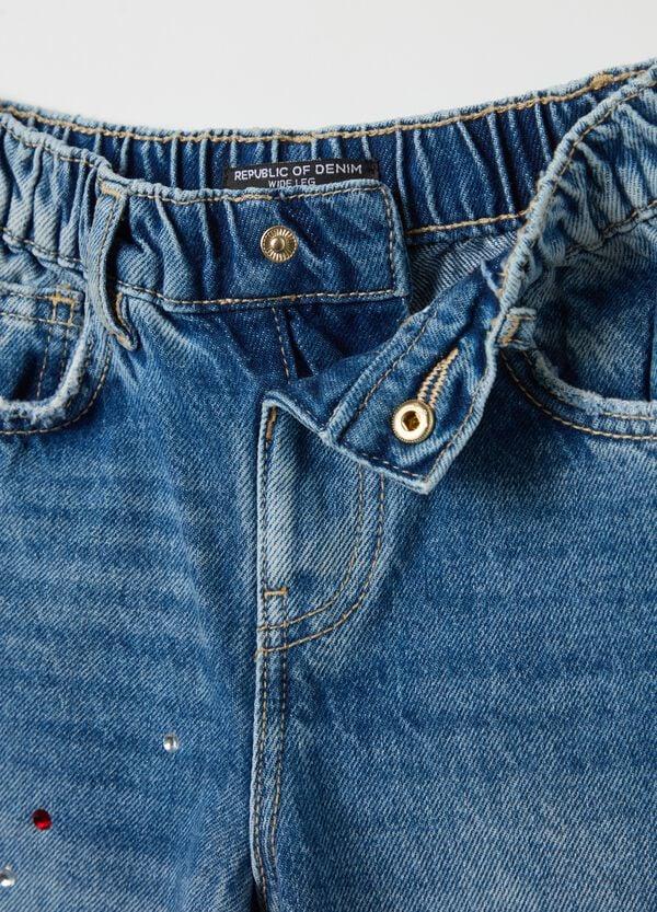 Ovs Jeans A Gamba Larga Con Strass
