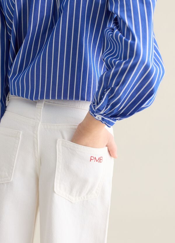 Ovs Jeans A Palazzo Cinque Tasche Con Ricamo Logo
