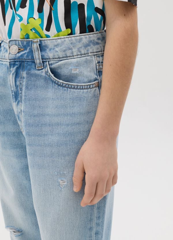 Ovs Jeans Baggy Fit Cinque Tasche Con Abrasioni