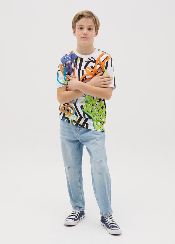 Ovs Jeans baggy fit cinque tasche con abrasioni