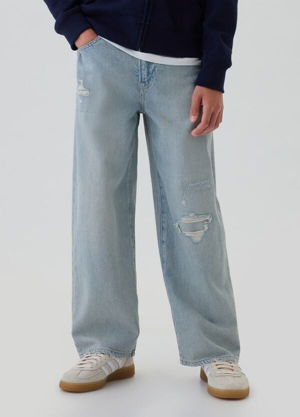Ovs Jeans Baggy Fit Con Abrasioni