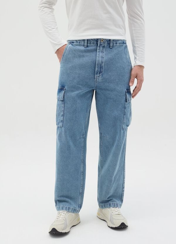 Ovs Jeans Cargo Acid Wash