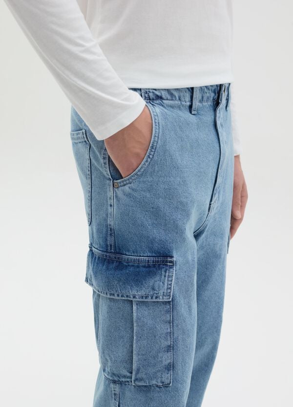Ovs Jeans Cargo Acid Wash