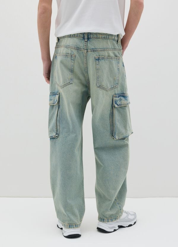 Ovs Jeans Cargo Acid Wash Con Scoloriture