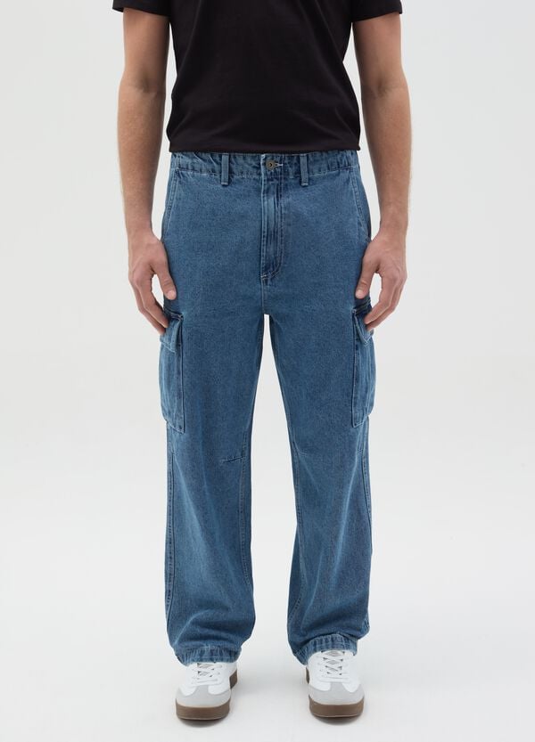 Ovs Jeans Cargo Acid Wash