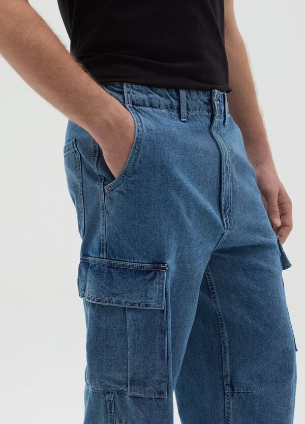 Ovs Jeans Cargo Acid Wash