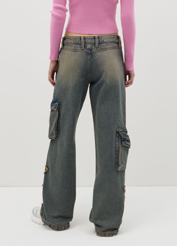 Ovs Jeans Cargo Con Applicazione Stelle