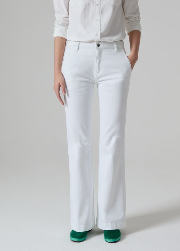 Ovs Jeans Chino Flare Fit In Cotone Stretch