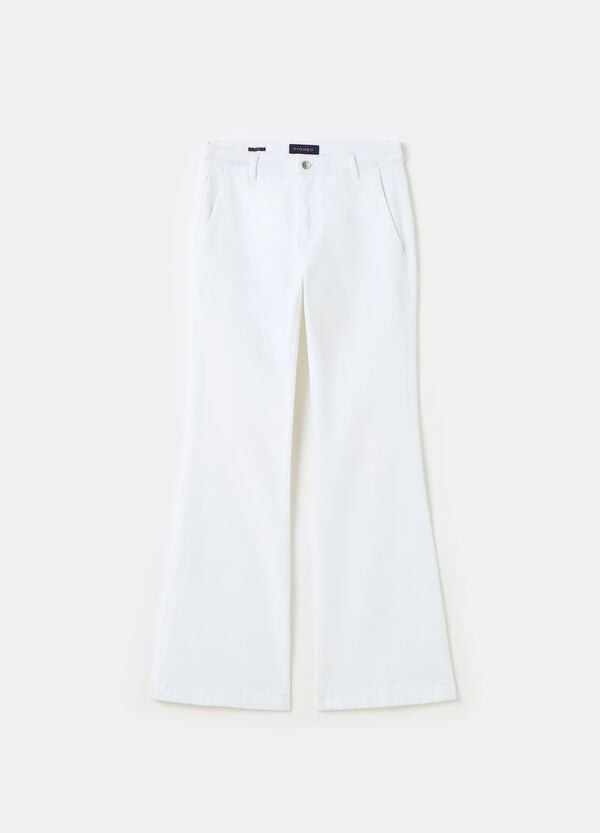 Ovs Jeans Chino Flare Fit In Cotone Stretch