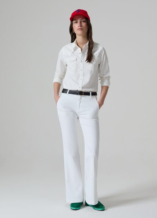 Ovs Jeans chino flare fit in cotone stretch