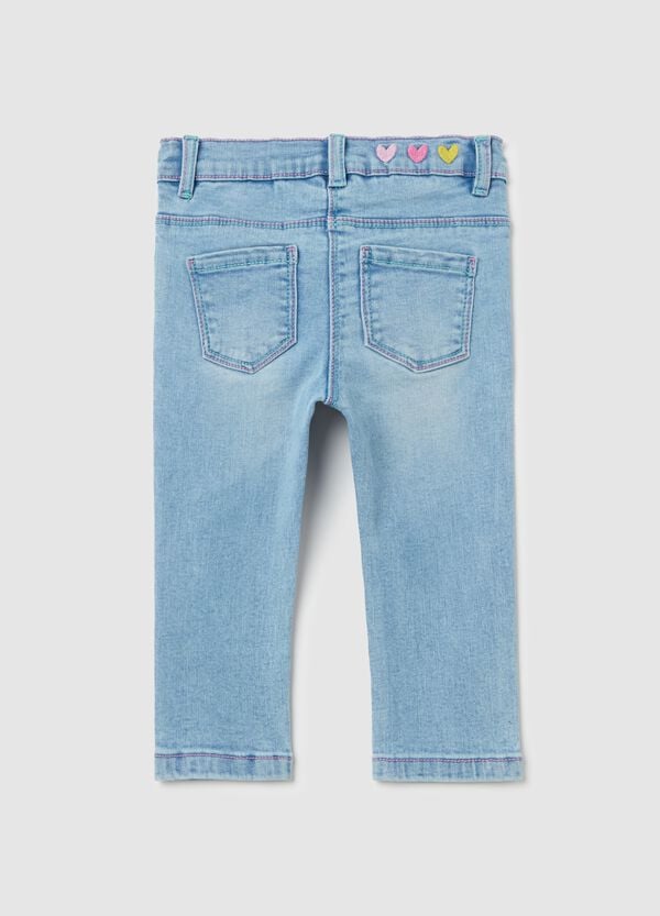 Ovs Jeans Cinque Tasche Ricamo Cuori E Fiori