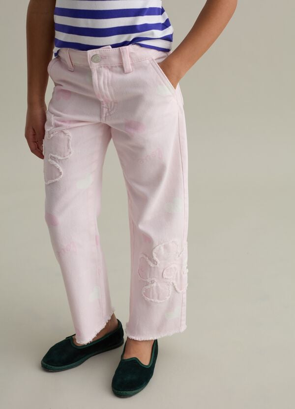Ovs Jeans Con Stampa Cuori E Applicazione Fiori