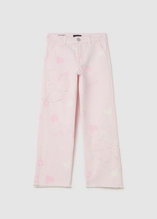 Ovs Jeans Con Stampa Cuori E Applicazione Fiori