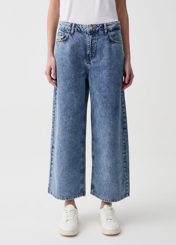 Ovs Jeans Cropped Wide Leg