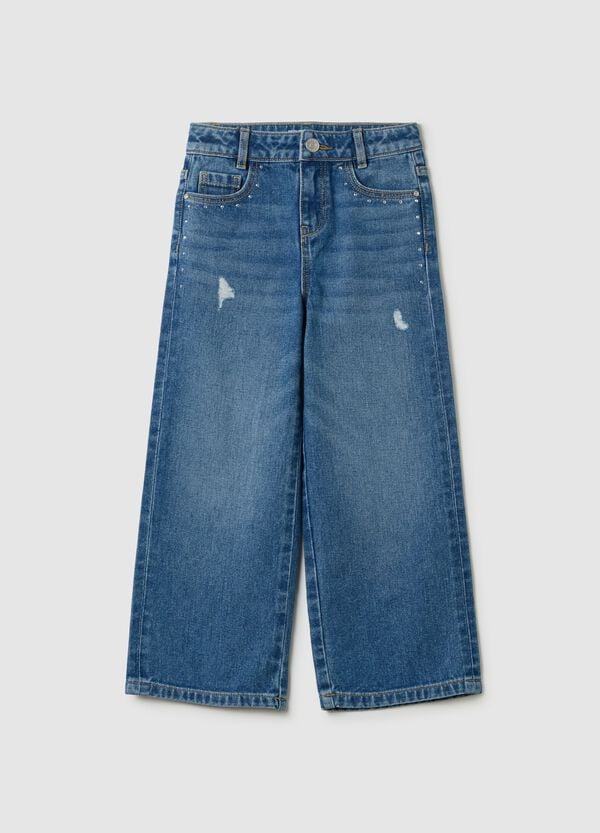 Ovs Jeans culotte con borchie e abrasioni